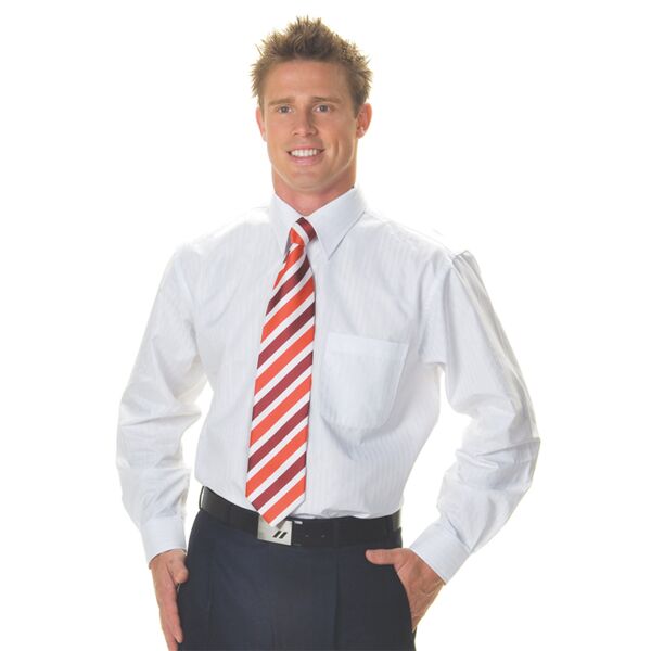 Mens Tonal Stripe Shirts Long Sleeve Thumbnail