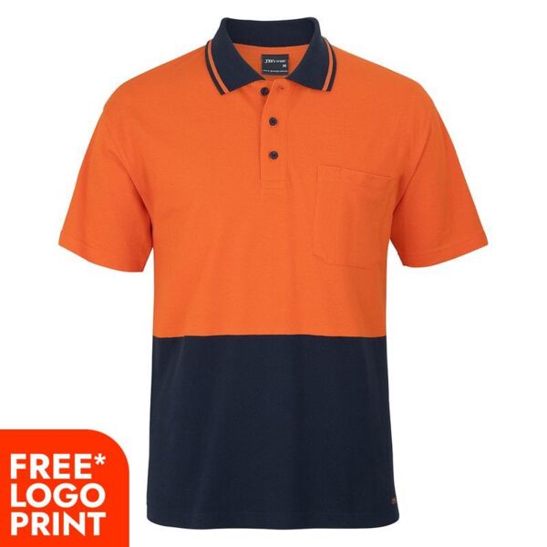 Mens HV Short Sleeve Cotton Pique Trad Polo Thumbnail